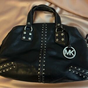 Michael Kors Black Satchel with Silver Details
